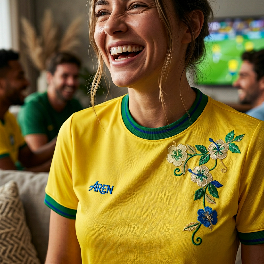 Camisa Feminina AREN Bordada Brasil