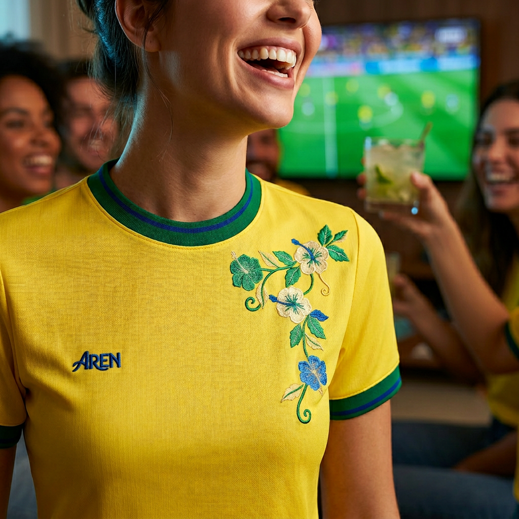 Camisa Feminina AREN Bordada Brasil